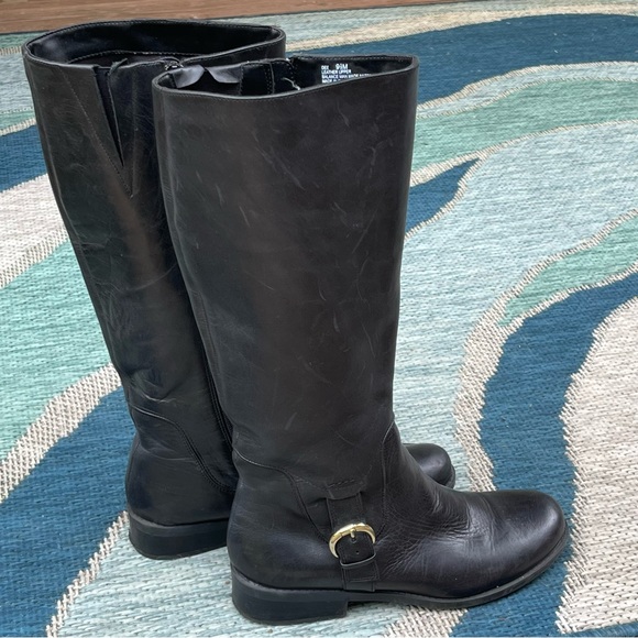 Me too Black Leather Knee-High Boots - Picture 1 of 10